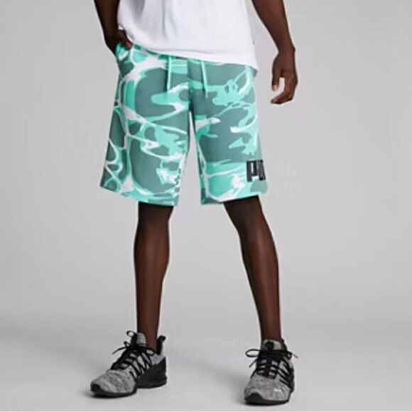 PUMA Men's Splash Regular-Fit Abstract-Print 10" Fleece Shorts, short - Picture 3 of 12